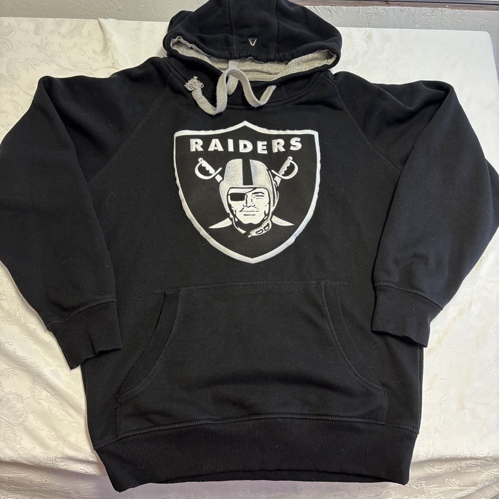 Vintage 90's OAKLAND LA RAIDERS FRONT‎ PATCH Antigua Cotton Twill PULLOVER M